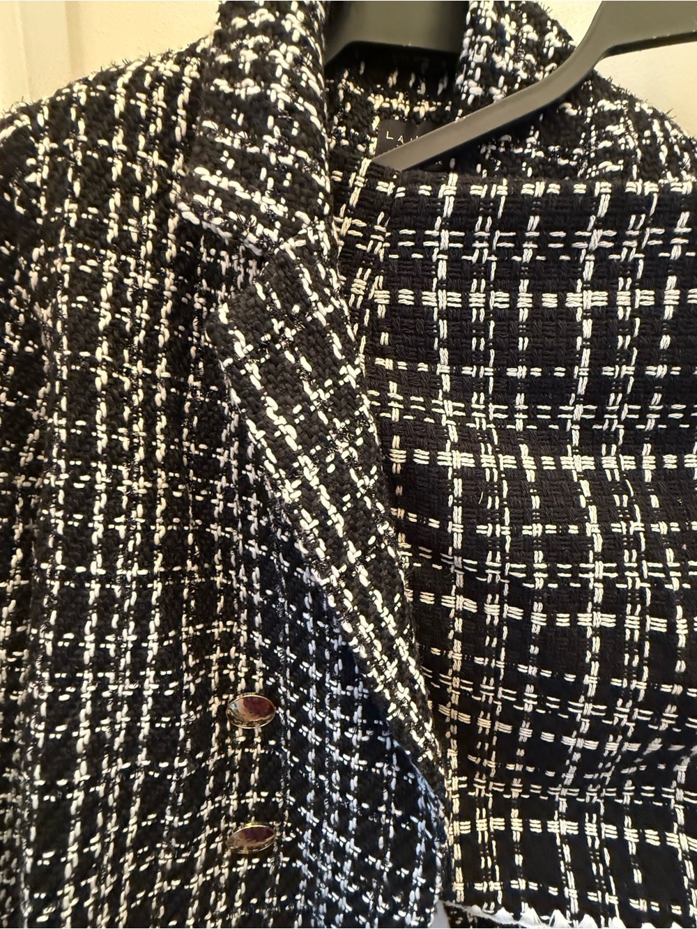 NWT Laundry By Shelli Segal Black And White Tweed Skirt and jacket Size Medium - Picture 3 of 10
